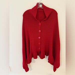 Red Button-Up Women's Sweater
